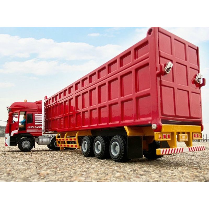 Xe mô hình đầu kéo mooc bên hợp kim 1:50