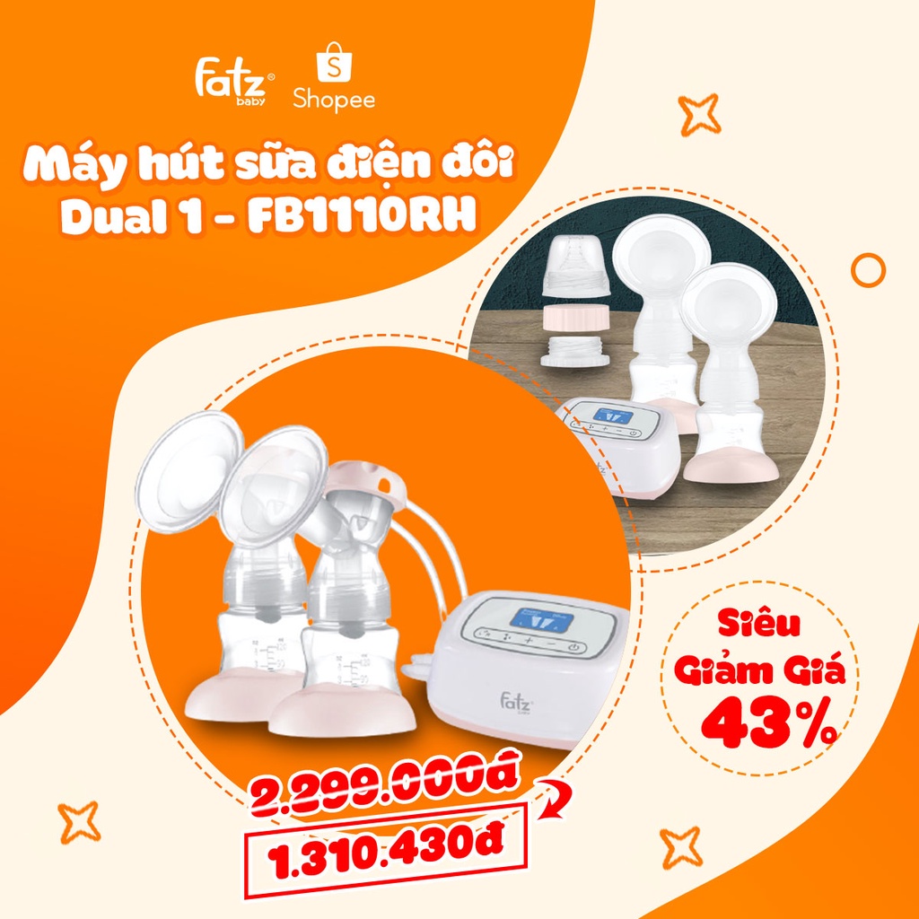 Máy hút sữa điện đôi 9 cấp độ LCD Fatz Baby (FatzBaby) có phễu matxa DUAL 1 - FB1110RH