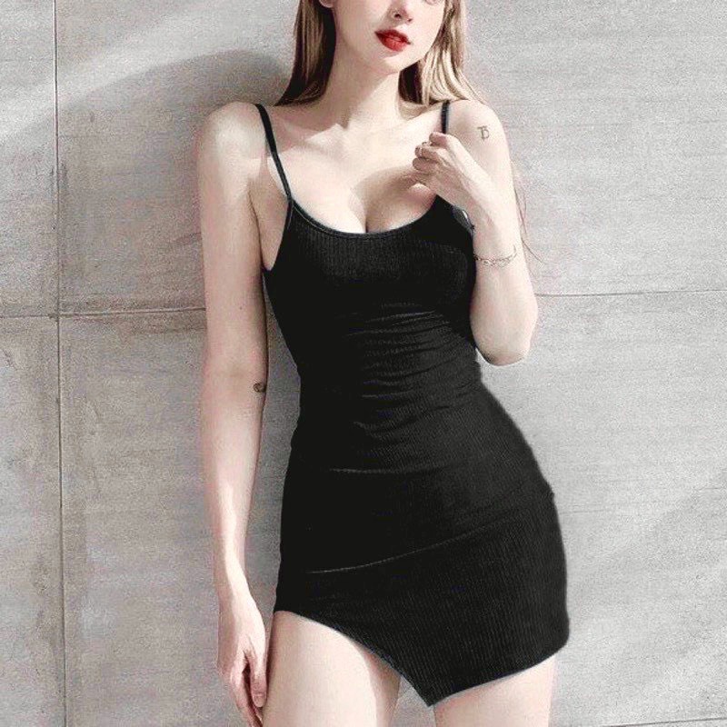 Đầm Body Ôm Sexy Nữ, Đầm thun gân cột dây