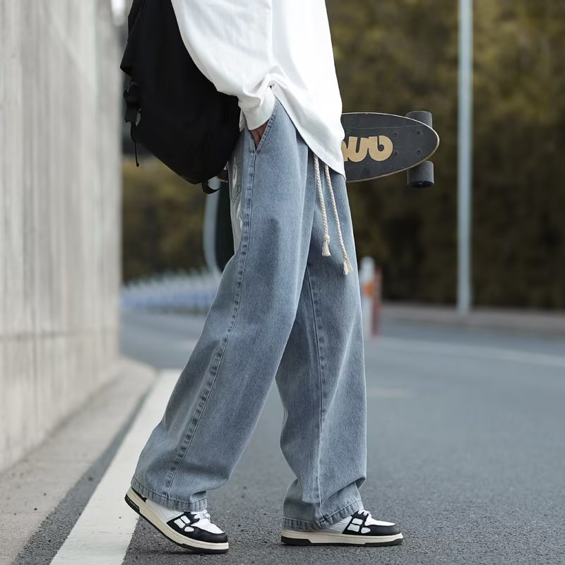 Quần jeans Dài In Chữ Phong Cách Thời Trang Hàn Quốc Cho Nam Giới Size S-3XL