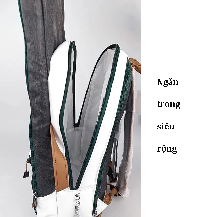 Balo tennis Babolat BackPack Pure Wimbledon màu trắng ghi ngăn gập