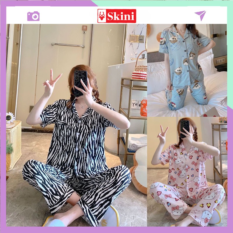 Bộ đồ ngủ nữ pijama tay ngắn quần dài thun sữa cao cấp_BNTN99 | WebRaoVat - webraovat.net.vn