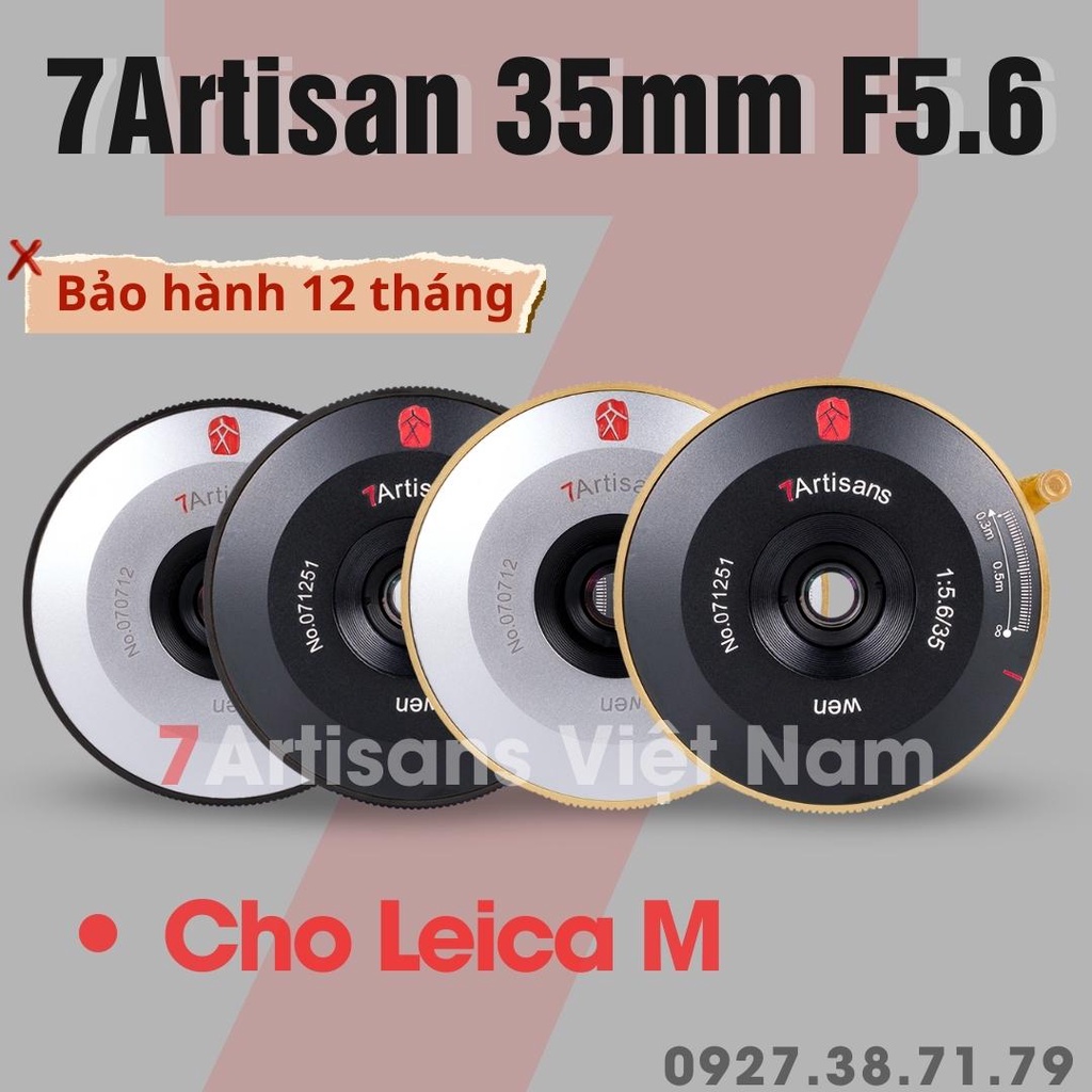 FREESHIP Ống kính 7Artisans 35mm F5.6 WEN Pancake Full-Frame cho Leica M - Lens Pancake siêu mỏng siêu nhỏ gọn và mỏng
