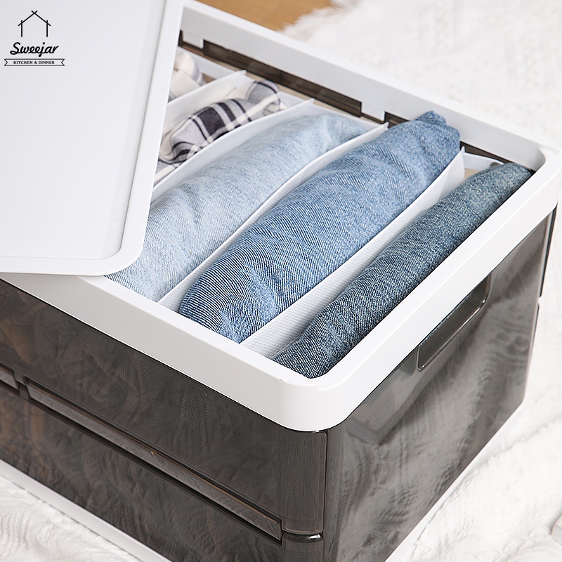 Hộp Đựng Quần Áo Bằng PP Có Ngăn Nắp Dung Tích 35L Tiện Dụng Cho Phòng Khách / Phòng Ngủ