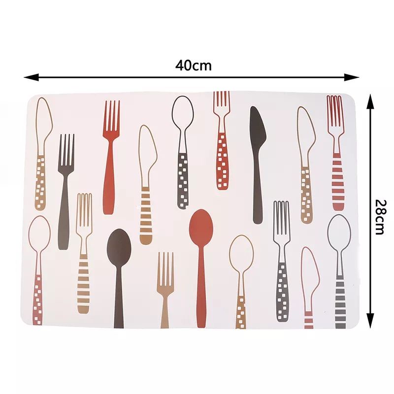 Tấm lót bàn ăn bằng nhựa PP kích thước 39.9x28.1cm chống trượt không thấm nước và cách nhiệt 88316