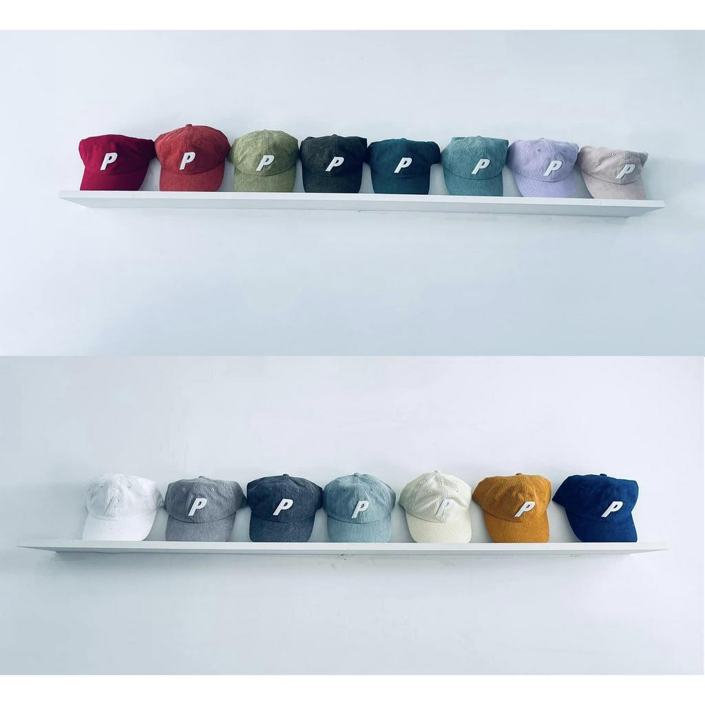 Nón lưỡi trai thêu chữ P chất liệu nhung tăm (corduroy)