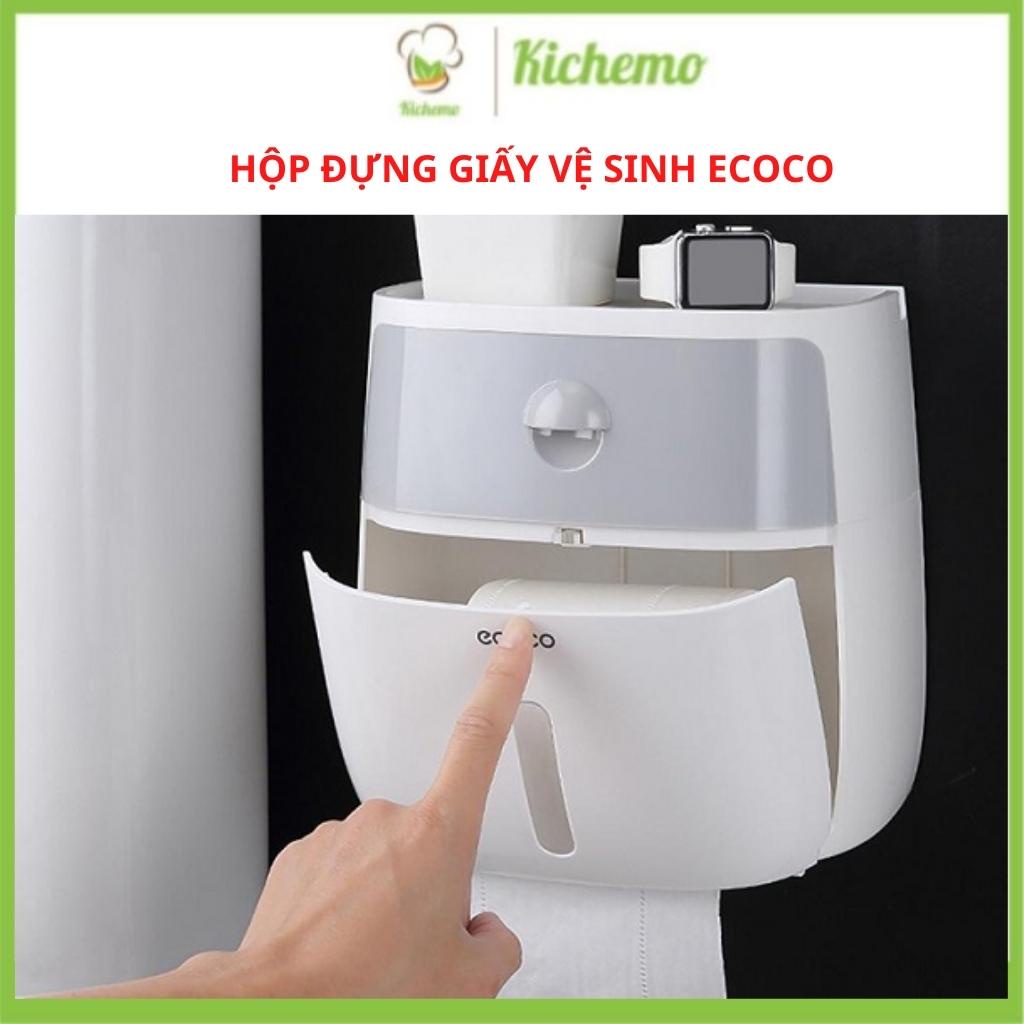Hộp đựng giấy vệ sinh treo tường chống nước có khay để đồ Ecoco