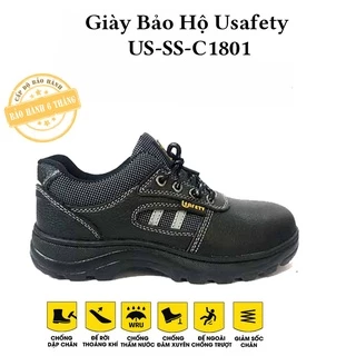Giày Bảo Hộ Usafety US-SS-C1801 - Da Bò, Đế PU - Thấp Cổ - Chống Đinh,chống trượt, chống tĩnh điện