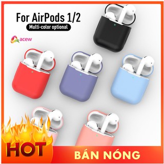 Vỏ silicone màu trơn bảo vệ chống sốc cho hộp sạc tai nghe Airpod