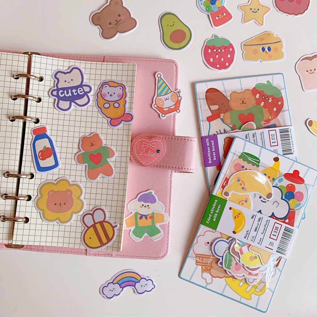 Gói 20 hình dán sticker cute trang trí decor bình nước đồ dùng học tập dễ thương Lizamo STK20