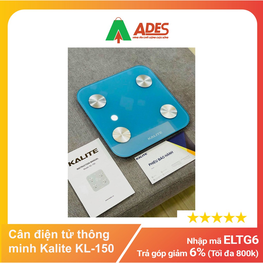 Cân điện tử thông minh Kalite KL-150 - Phân tích lượng mỡ, cơ bắp, chất báo nội tạng - Hàng chính hãng, Bảo hành 6T