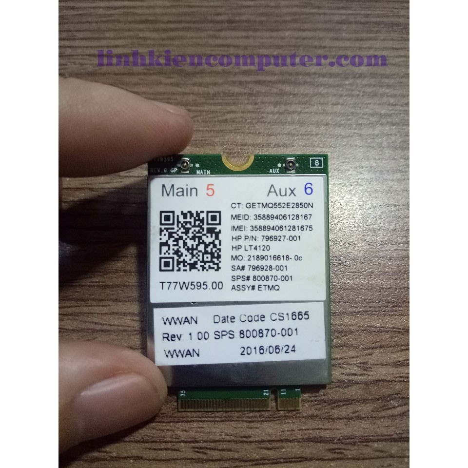 Card wwan 4G HP lt4120 Snapdragon X5 LTE T77W595 796928-001 4G WWAN M.2