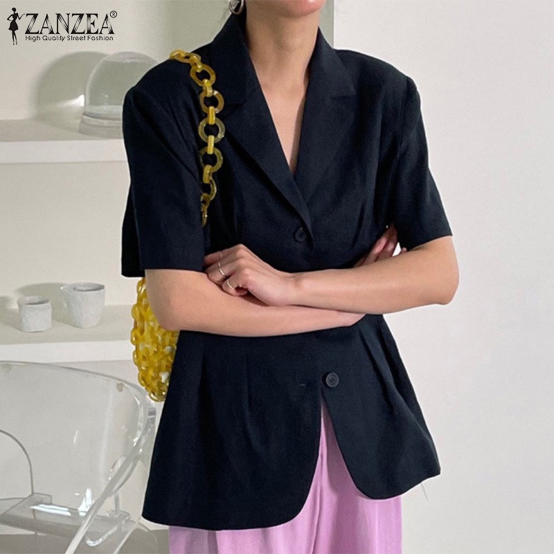 Áo khoác blazer Zanzea tay ngắn thời trang Hàn Quốc tùy chọn màu sắc