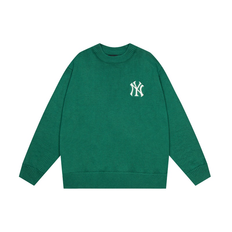 ❤❀  ❤ Mlb Áo Sweater Dệt Kim Tay Dài Cổ Tròn Thêu Chữ NY Cá Tính