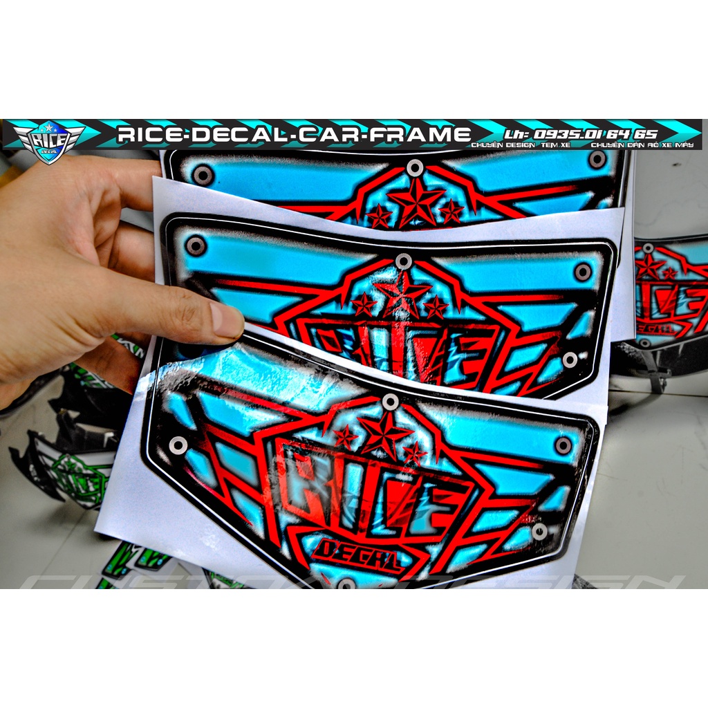 Tem Dán Hộp Đầu Sirius Sihello Đen Logo Rice decal