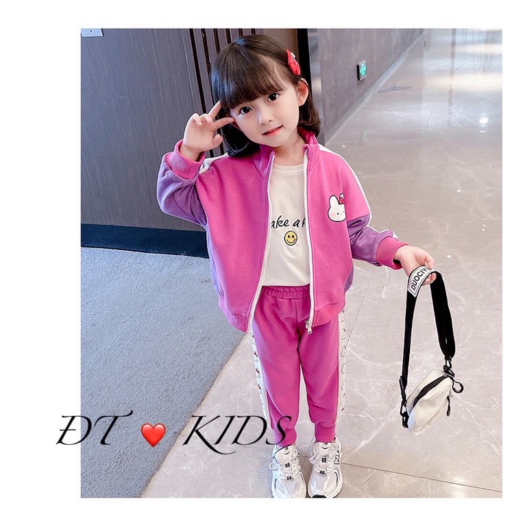 Bộ quần áo thu đông cho bé gái, bộ thể thao Hello kitty cho bé gái size 8- 28kg