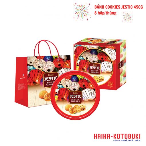 BÁNH COOKIES JESTIC ĐÈN LỒNG HẢI HÀ KOTOBUKI (CÓ TÚI GIẤY) - Hộp 450g