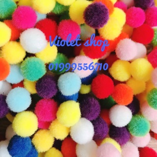 100 hạt pompom - pom pom nhiều màu 1cm làm slime