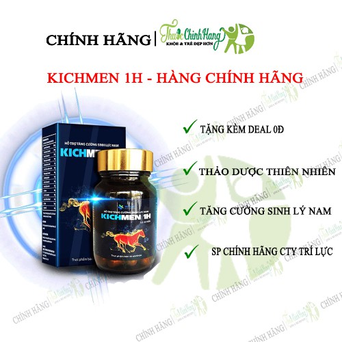 KICHMEN 1H - Tăng Cường Sức Mạnh Nam Giới HỘP 30 VIÊN [CHÍNH HÃNG]