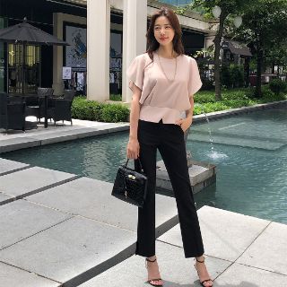 ZERASY - Áo kiểu bo eo cài nút sau lưng kiểu cách