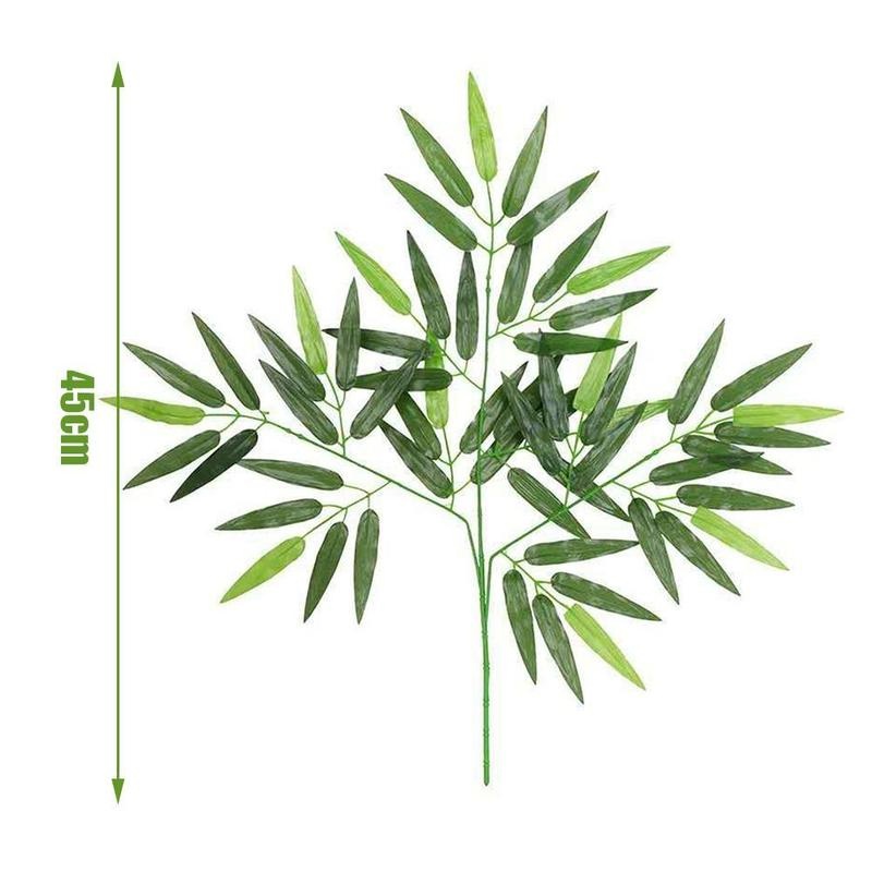 Set 10 Nhánh Lá Tre Nhân Tạo Màu Xanh Lá Cây Dùng Trang Trí Nhà Cửa/ Văn Phòng