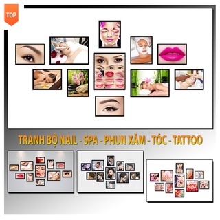 Bộ 11 Tranh Spa - Phun Xăm -nail -makeup-thẩm Mỹ- Tóc - Tatoo Miễn Phí In Ảnh, Tranh Dán Tường , Tranh Treo Tường