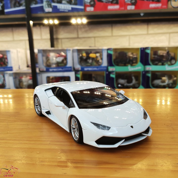 Mô hình xe hợp kim Lamborghini-Huracan LP610 tỉ lệ 1:24 màu trắng
