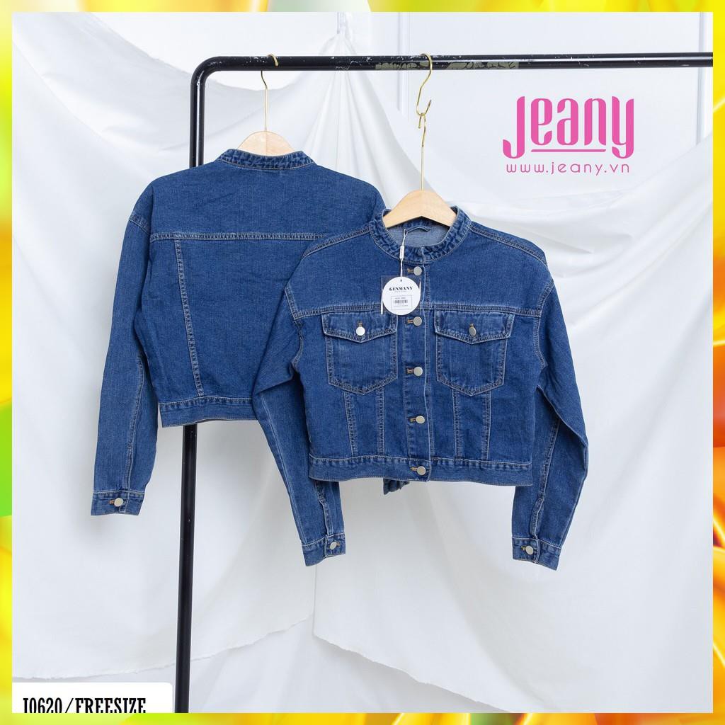 Áo Khoác Jean Nữ màu Đậm Cổ Tròn J0620- Jeany không phai màu