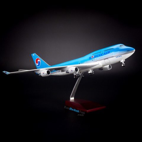 Mô hình máy bay Korean Air Boeing B747 47cm lắp ráp có đèn Everfly