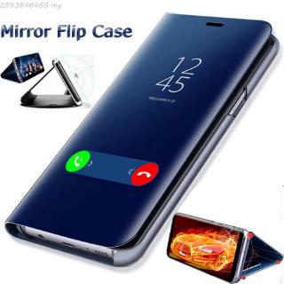 Bao da điện thoại tráng gương nắp lật thời trang dành cho Samsung Galaxy Note 8 9 10 Plus S7 S6
