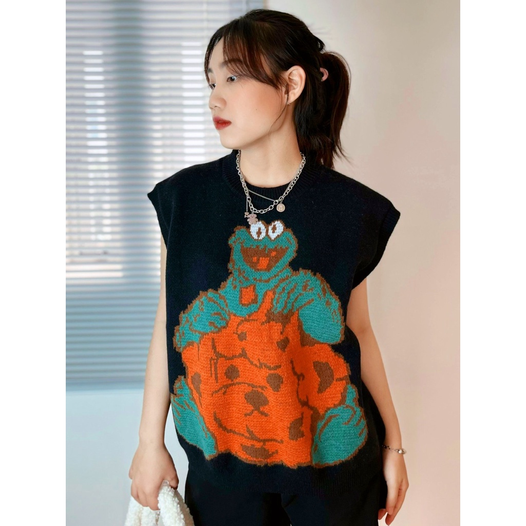 (HÀNG SẴN - ẢNH THẬT) Áo gile len cute cho nữ oversize, áo không tay cá tính - nhiều màu lựa chọn