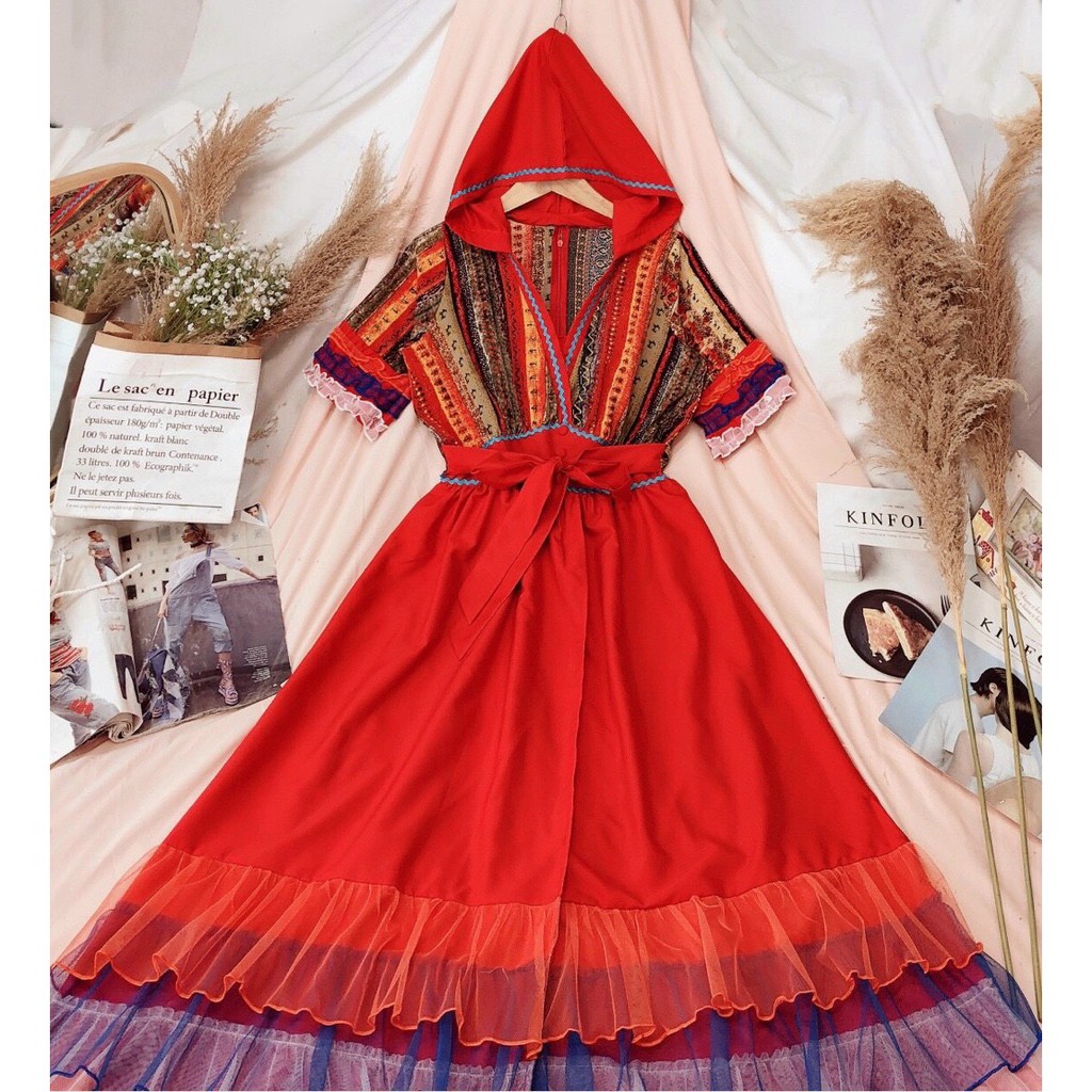 VÁY MAXI THỔ CẨM ĐI BIỂN💃FREE SHIP 💃YÊU LÀ RẤT YÊU ♥️ | BigBuy360 - bigbuy360.vn