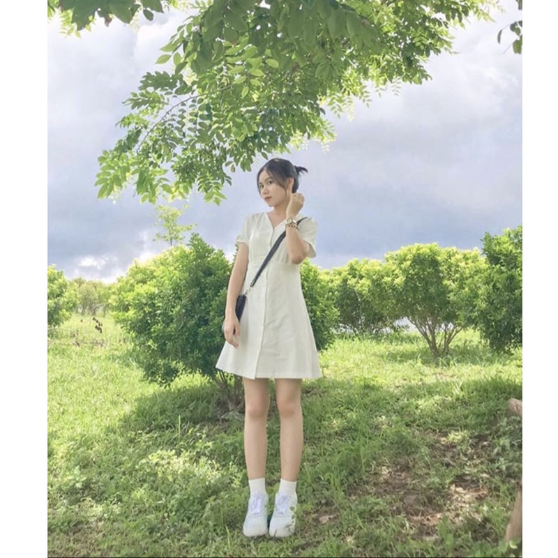 Váy Nữ Hàng Quảng Châu Cổ Tym Chất Bao Đẹp M526 | BigBuy360 - bigbuy360.vn