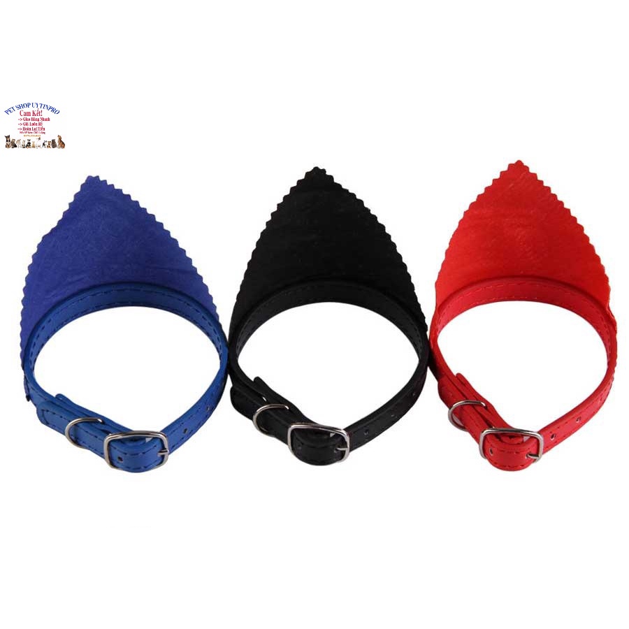 Vòng cổ da kèm khăn tam giác cho Chó Mèo từ 10kg đến 20kg Bản rộng 2cm Chất liệu da cao cấp Giúp thoải mái khi đeo