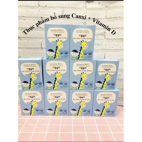 🦒Canxi phát triển chiều cao The CA+D for Bebe Hàn Quốc 1,5g x 30 gói (1y+)