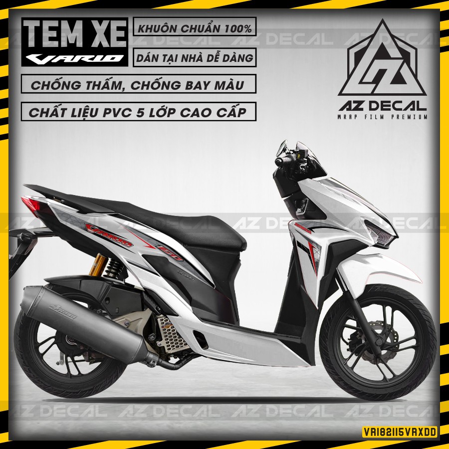 Tem Xe Vario Chữ Cách Điệu | VR182115VR | Tem Rời Xe Vario, Chất Liệu Decal Cao Cấp, Dễ Dán