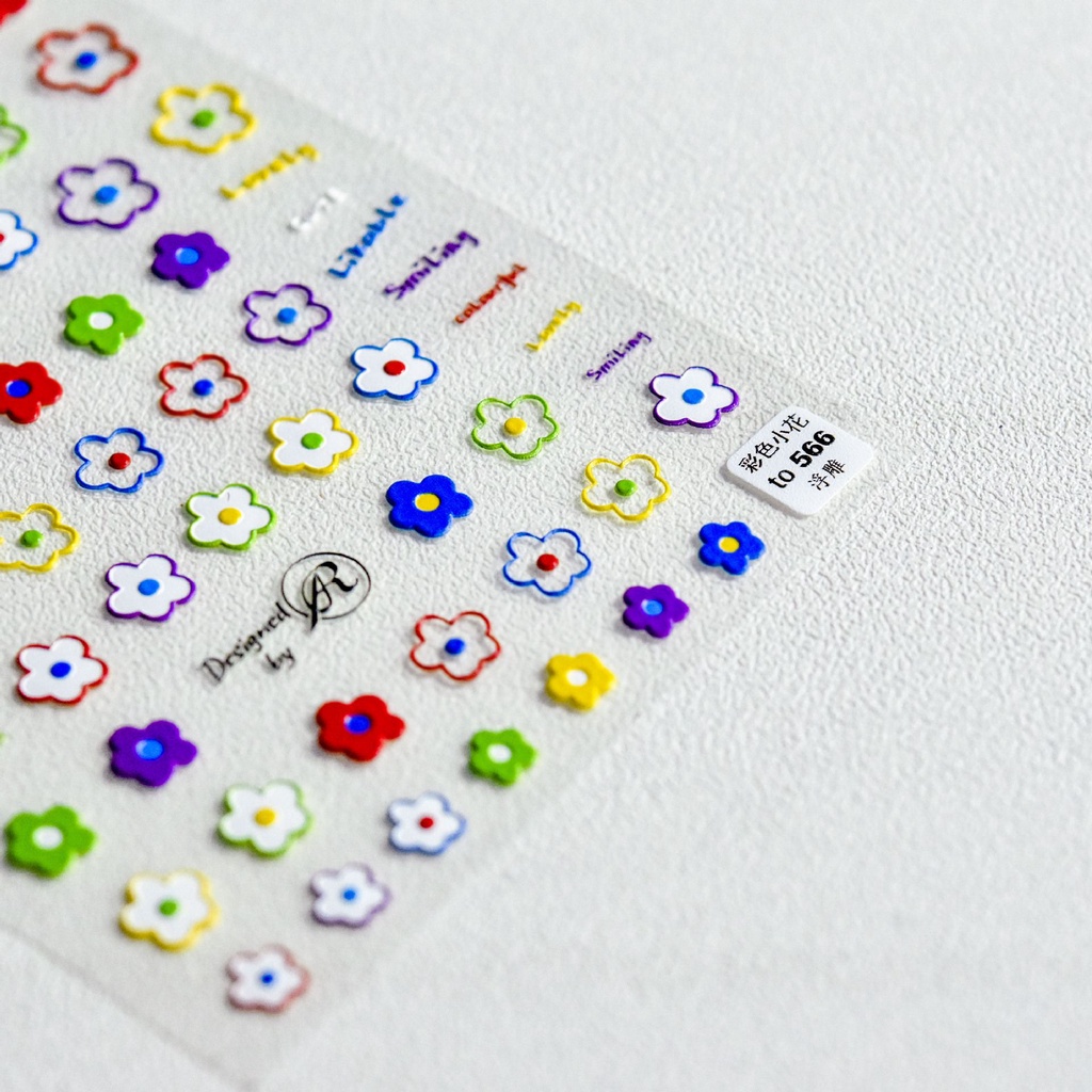 [Hàng mới về] Tờ sticker dập nổi 5D trang trí móng tay nghệ thuật tự làm nhiều kiểu tùy chọn hàng mới 2021