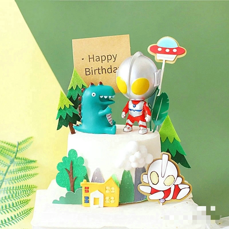 Phụ kiện trang trí bánh sinh nhật hình khủng long dễ thương