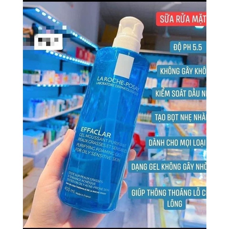 Sữa rửa mặt La RochePosay Effaclar Purifying Foaming Gel cho da dầu, mụn 400ML