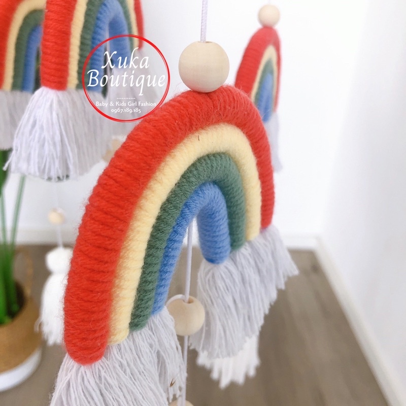 Chuông gió Trang Trí Phòng, Treo Nôi Treo Cũi Hình Cầu Vồng Sắc Màu (Hàng Cao Cấp) Đẹp Mắt Thích Hợp Trang Trí Phòng