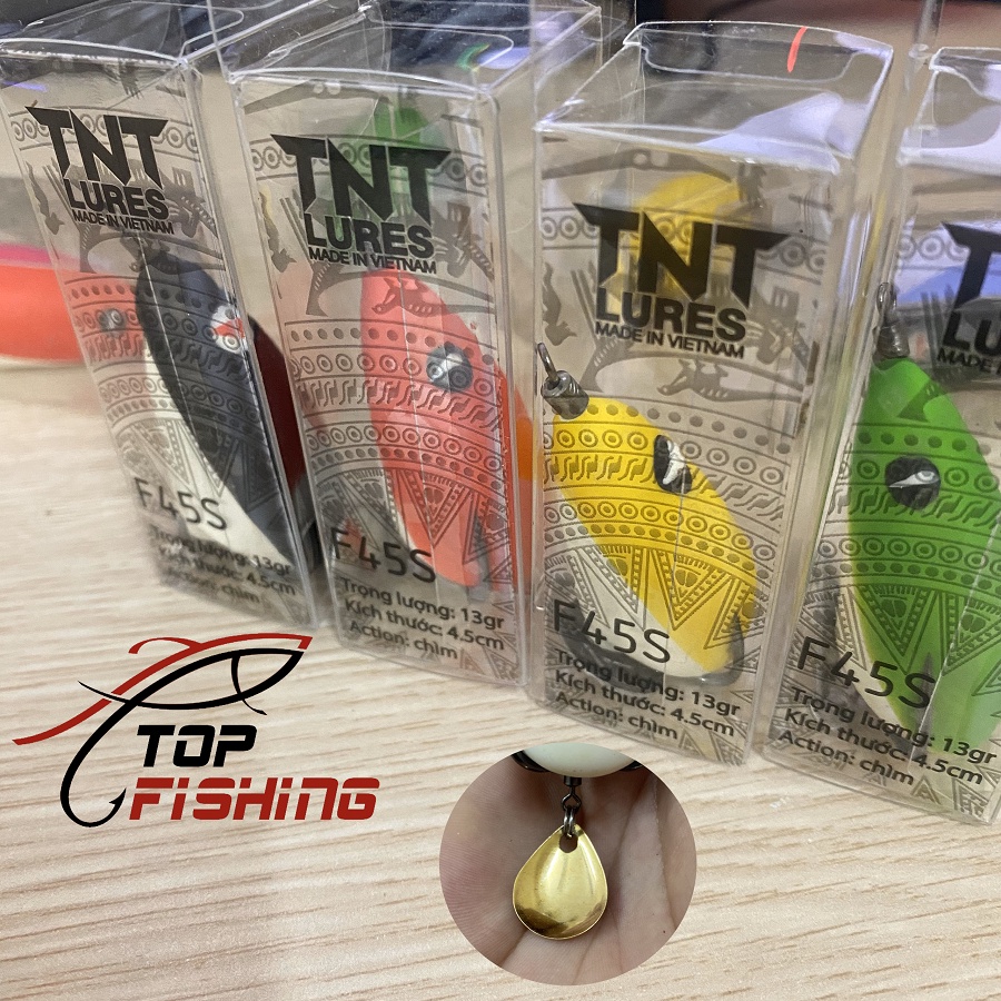 Nhái Hơi F45S TNT Lures ( Tặng Thìa Vàng Độ ) Dài 4,5cm - Nặng 13gr - Action Chìm - TopFishing