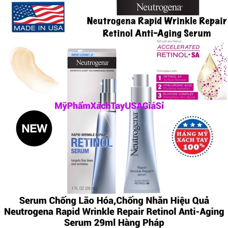 [Hàng Mỹ]Serum Chống Nhăn Neutrogena Rapid Wrinkle Repair Serum 29 ml
