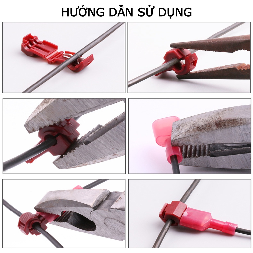 Bộ đầu cút nối dây điện chữ T nối nhanh 0.5-4.0mm2, chống nước, chống cháy an toàn nhiều loại