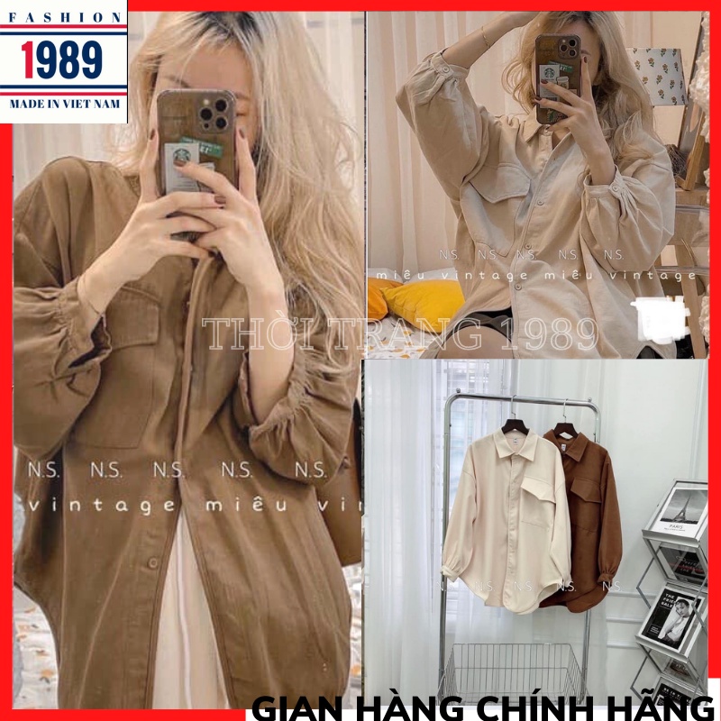 Áo sơ mi khoác ullzang, mềm mịn không nhăn giá rẻ dáng dài form suông rộng giấu quần cá tính