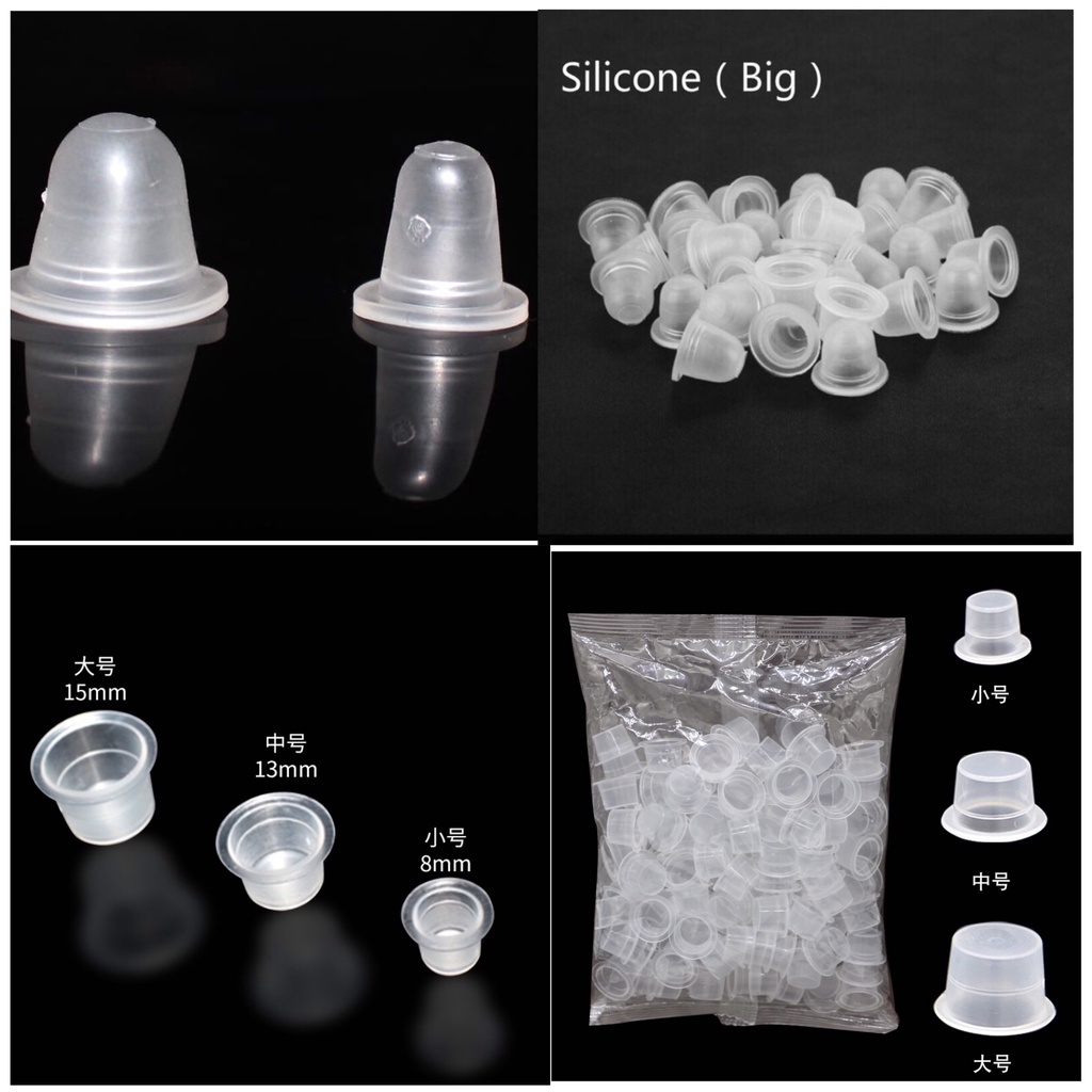 Hũ nhựa ,hũ silicon đựng mực phun xăm ,keo nối mi, sáp điêu khắc (bịch 100c)