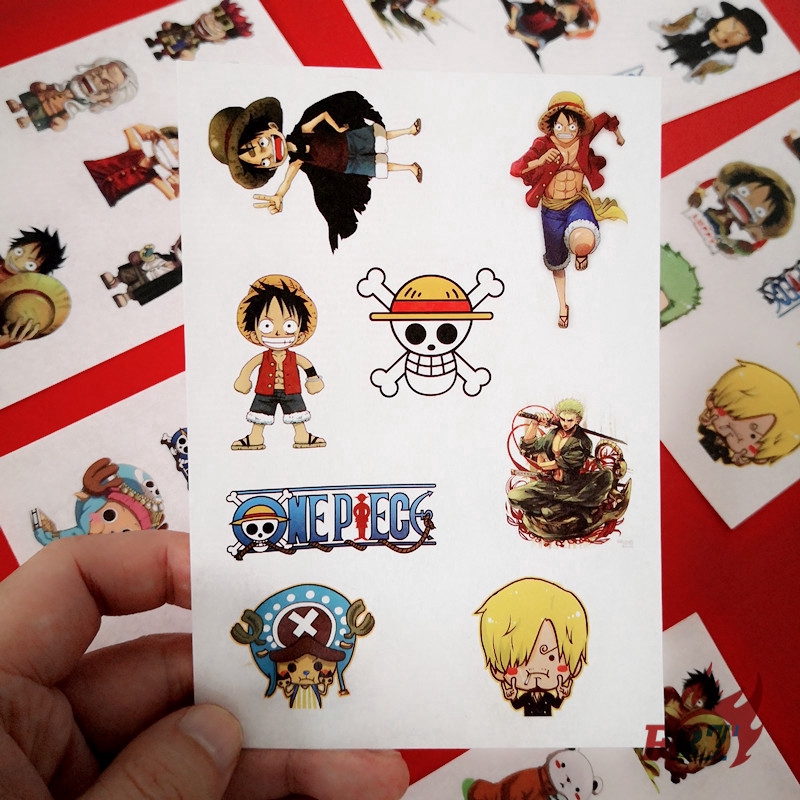 Set 6 tờ hình dán One Piece trang trí tường / sổ tay DIY