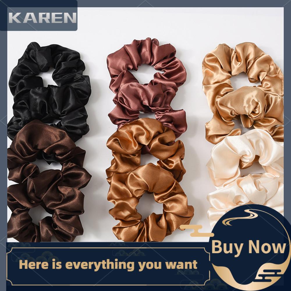 Dây Buộc Tóc Satin Lụa Co Giãn Nhiều Màu Thời Trang Cho Nữ