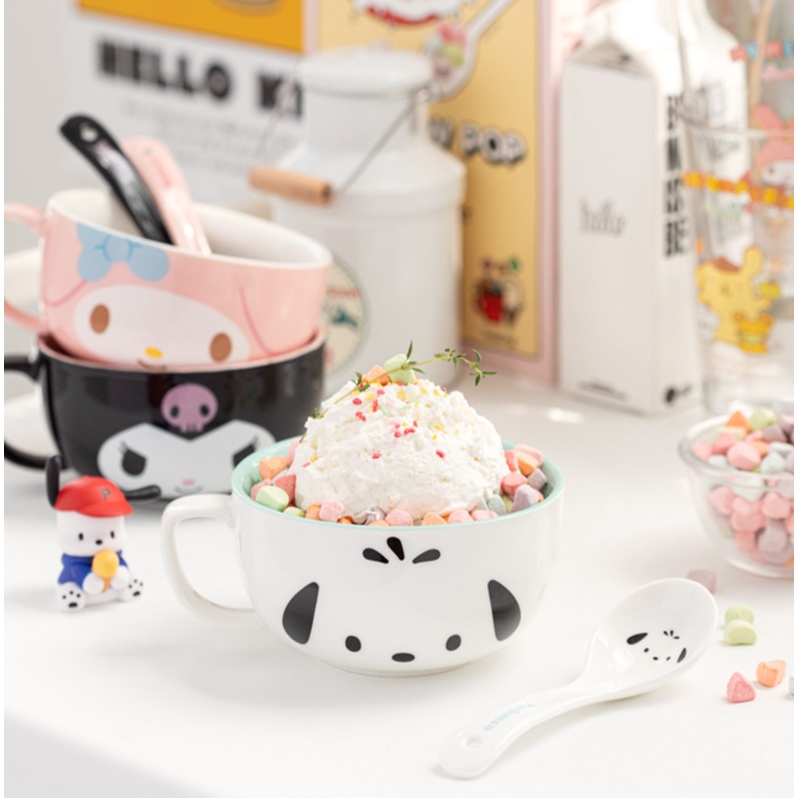 SANRIO Bộ Bát Ăn Ngũ Cốc Hình Hello Kitty Cinnamoroll My Melody Kuromi PomPomPurin
