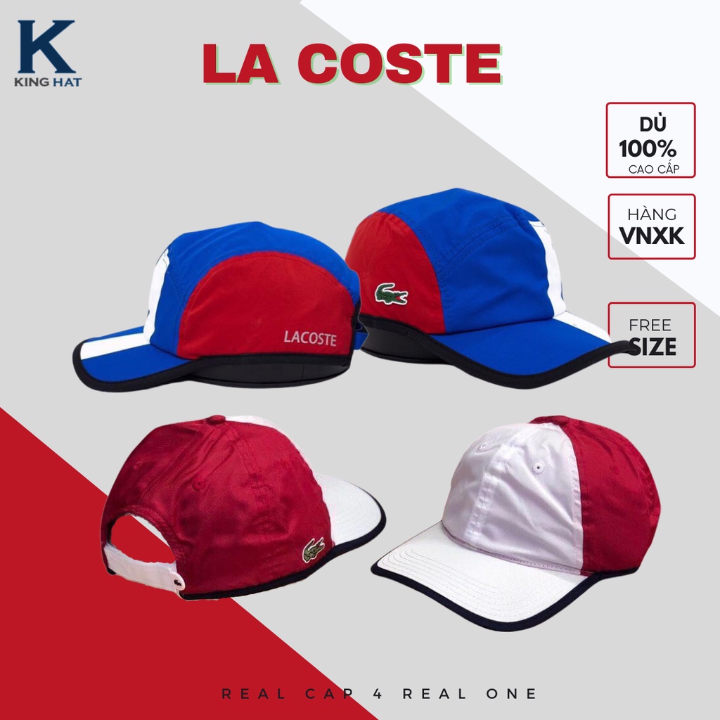 Nón lưỡi trai dù và kaki thêu logo Lacoste cờ Mỹ, Italia,Anh chất vải cotton hàn quốc cao cấp. phom đứng cứng cáp