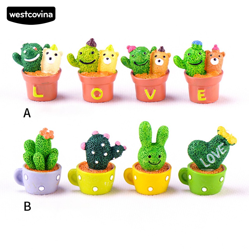 Bộ 2 Mô Hình Cây Xương Rồng Trang Trí Tiểu Cảnh